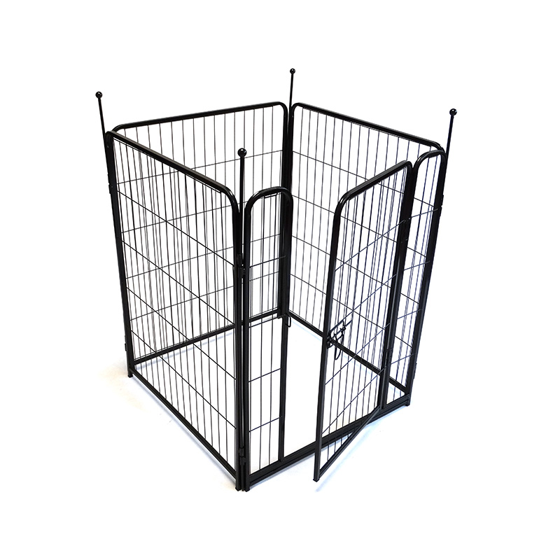 4 Panel Square Folding Portable Metal Pet Exercise Gjerde med port